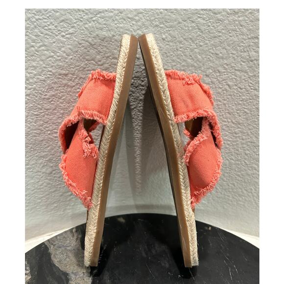 CASLON New $60 Paxton Canvas Slide Sandals in Melon or Coral Size 9M - Picture 7 of 9